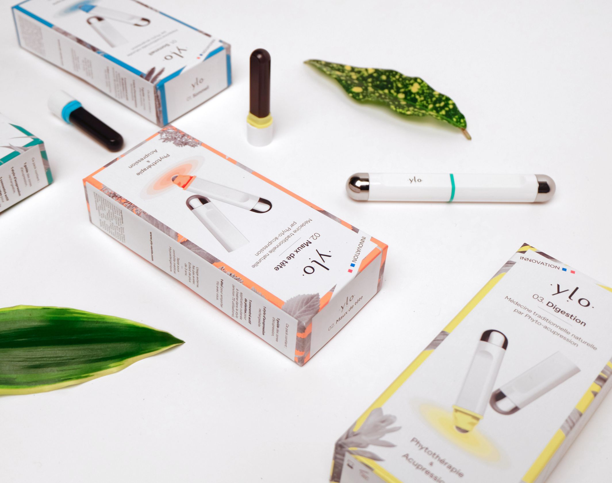 Composition packaging + stylo de Phyto-acupression